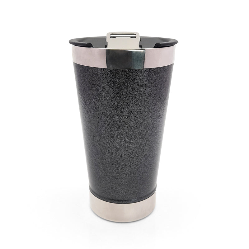16 oz Double Walled Stainless Steel Beer Pint with Bottle Opener Built in