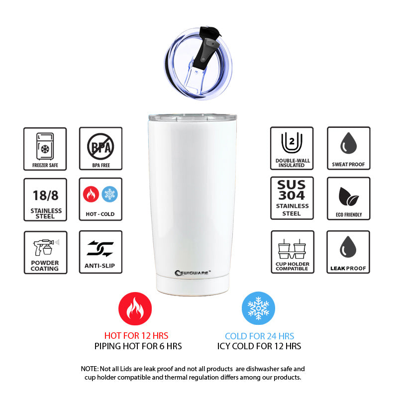 Fire Island NY Stainless Steel Tumbler White Blue & Black 20 oz Vacuum Insulated Hot Cold