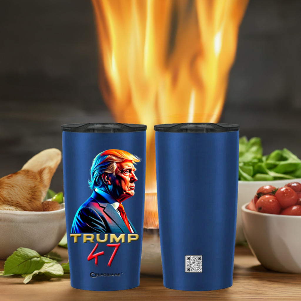 President Trump 47th President Side View 20 oz Stainless Steel Tumbler