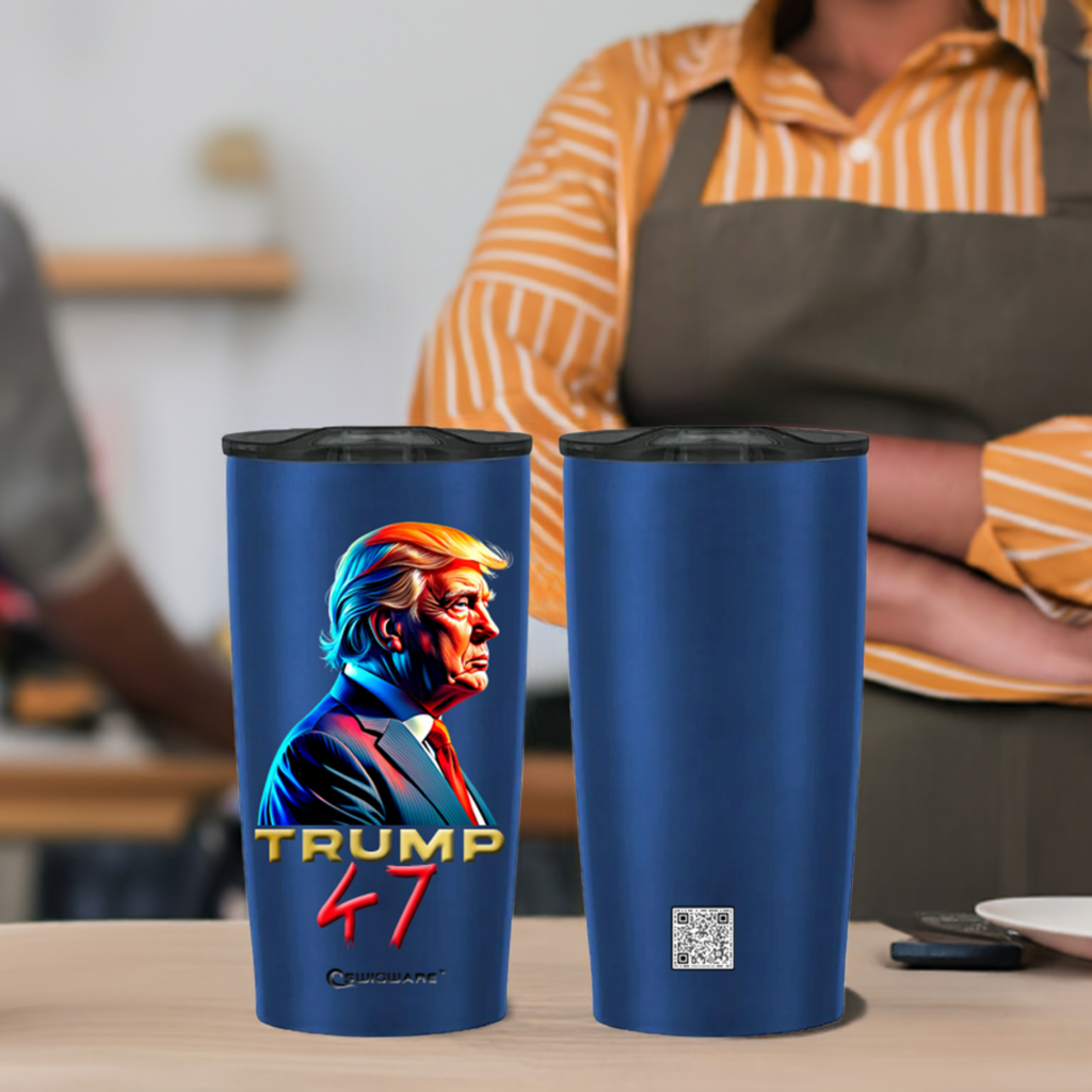 President Trump 47th President Side View 20 oz Stainless Steel Tumbler
