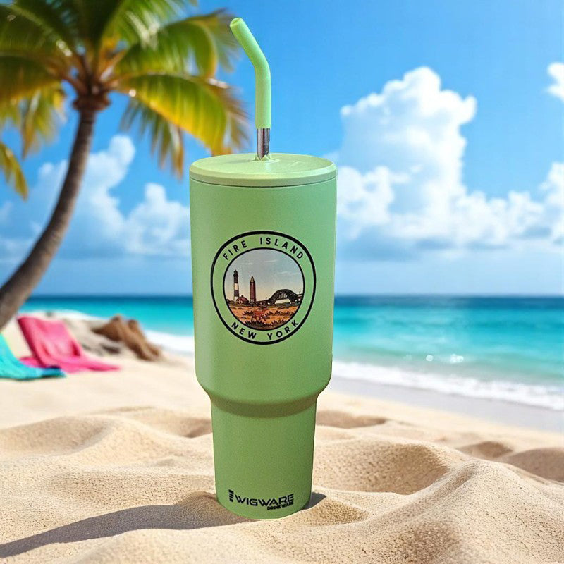 40 oz Tumbler Fire Island Bridge Lighthouse Water Tower Staineless Steel 3rd Gen