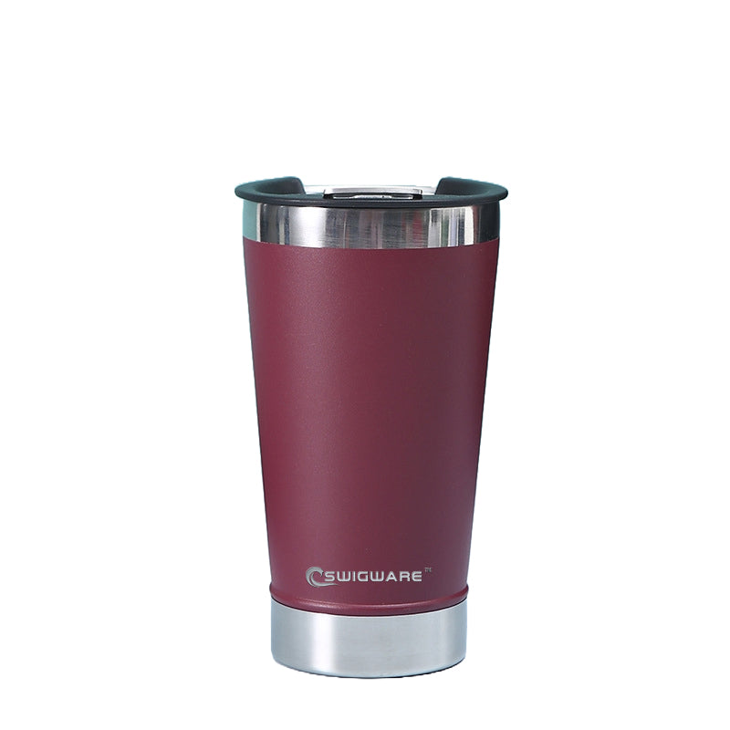 16 oz Double Walled Stainless Steel Beer Pint with Bottle Opener Built in