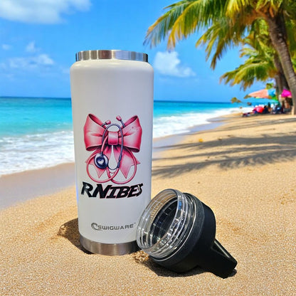 RN Vibes Nursing Healthcare Edition Thermos Rugged Vacuum Bottle Hot Drink Cold Drink Coffee Tea Soup Smoothies Sports Drinks