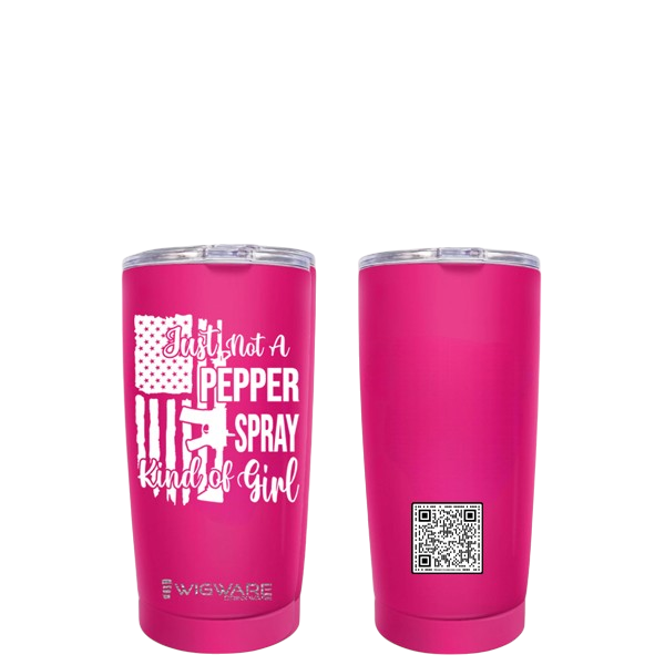 Just Not a Pepper Spray Kind of Girl The Second Amendment 20 oz Tumbler  Pink Stainless Steel