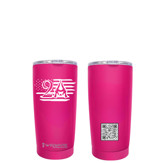 The Second Amendment Right to Bear Arms 20 oz Tumbler  Pink Stainless Steel