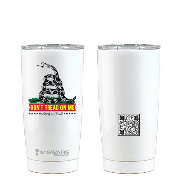 Don't Tread on Me 20 oz Stainless Steel Tumbler White