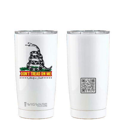 Don't Tread on Me 20 oz Stainless Steel Tumbler White