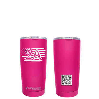 The Second Amendment Right to Bear Arms 20 oz Tumbler  Pink Stainless Steel