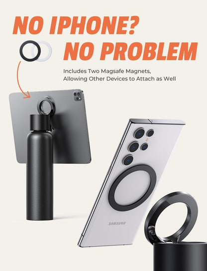 2024 24oz 750ml Multifunction Portable Water Bottle Magnet Top Magnetic Lid Water Bottle Phone Holder