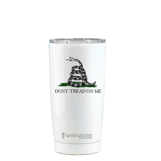 Don't Tread on Me 20 oz Stainless Steel Tumbler White