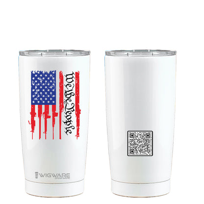 Patriotic We the People Flag with Guns 20 oz Stainless Steel Tumbler