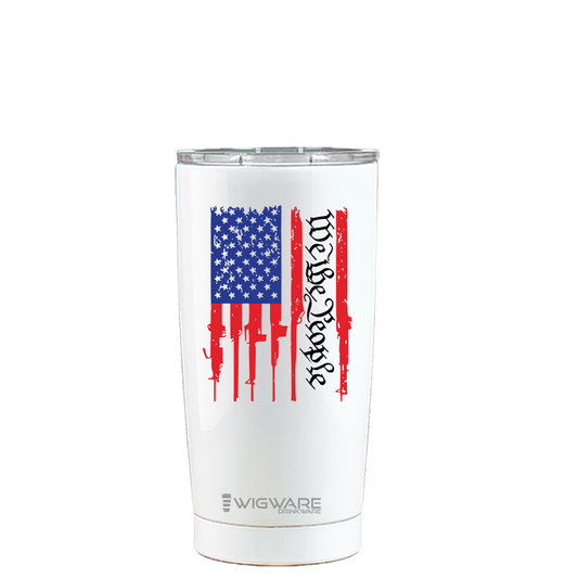 We the People flag with Guns 20 oz Stainless Steel Tumbler Black