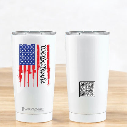 Patriotic We the People Flag with Guns 20 oz Stainless Steel Tumbler