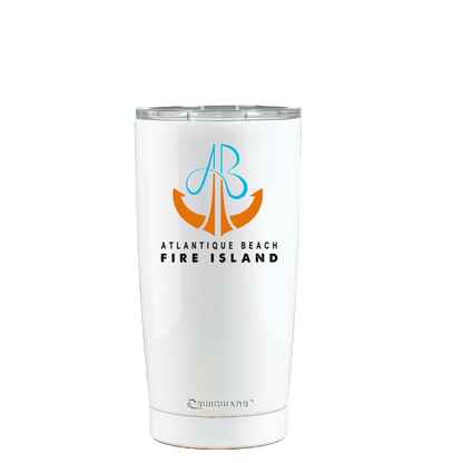 Atlantique Beach Fire Island  Blue Anchor 20 oz Stainless Steel Tumbler White