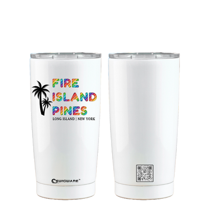 Fire Island Pines White 20 oz Stainless Steel Tumbler