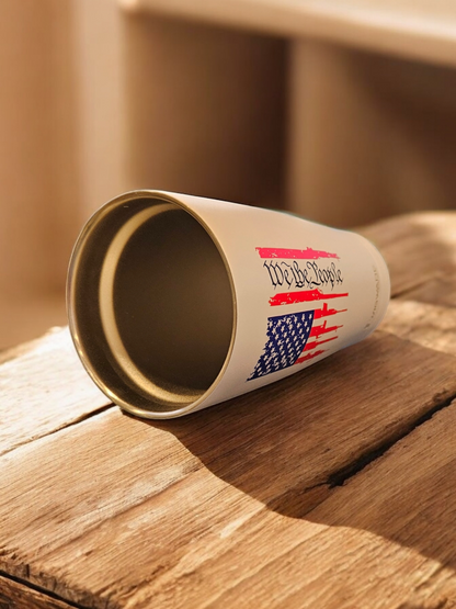 Patriotic We the People Flag with Guns 20 oz Stainless Steel Tumbler