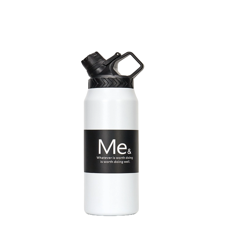 950 ml Large Capacity Stainless Steel Vacuum Cup, Portable Handle, Sports Water Bottle