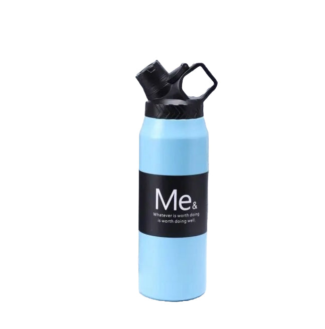 950 ml Large Capacity Stainless Steel Vacuum Cup, Portable Handle, Sports Water Bottle