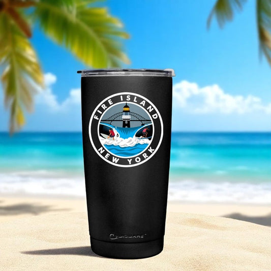 Surf Fire Island NY Stainless Steel Tumbler Black 20 oz