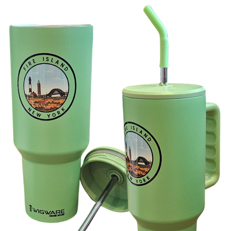40 oz Tumbler Fire Island Bridge Lighthouse Water Tower Staineless Steel 3rd Gen