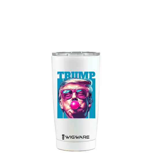 President Trump Blowing Bubble Gum White 20 oz Tumbler