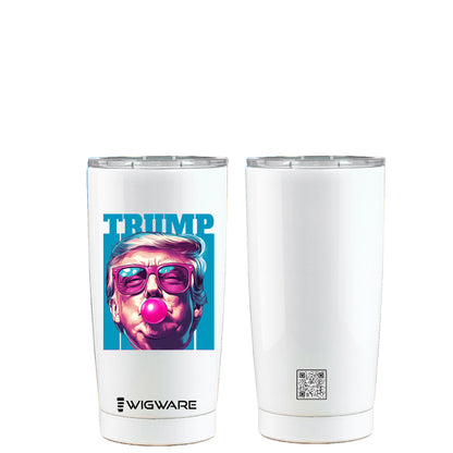 President Trump Blowing Bubble Gum White 20 oz Tumbler